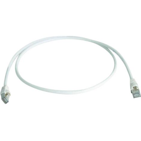Câble de raccordement réseau informatique RJ45 Telegärtner 100007991 CAT 6a S/FTP blanc 1.00 m Y623001