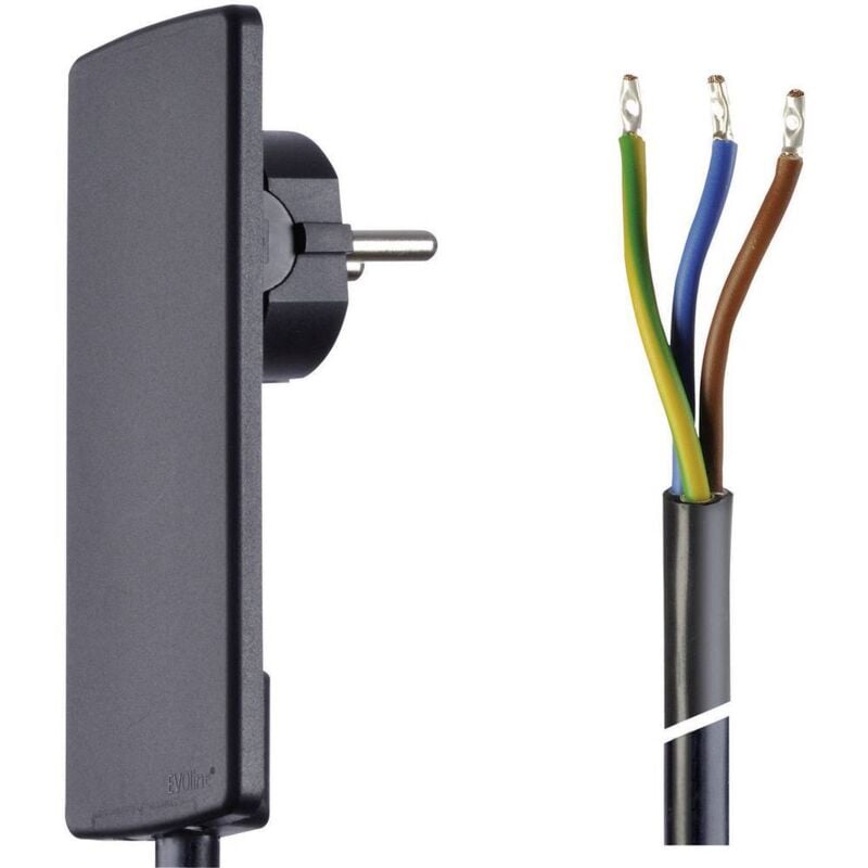 Câble de raccordement Evoline 151000151100 noir 1.50 m