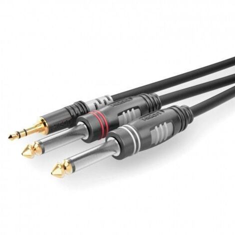 Câble de raccordement Sommer Cable HBA-3S62-0300 Jack audio [1x Jack mâle 3.5 mm - 2x Jack mâle 6,3 mm (mono)] 3.00 m n
