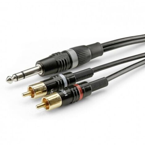 Câble de raccordement Sommer Cable HBP-6SC2-0150 Jack / Cinch-RCA audio [2x Cinch-RCA mâle - 1x Jack mâle 6,3 mm (stéréo)] 1.50 m noir Y743842