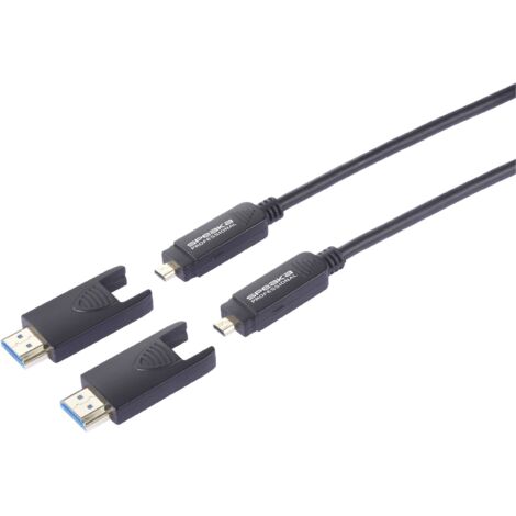 Câble de raccordement SpeaKa Professional fibre optique / HDMI Fiche mâle HDMI-A, Fiche mâle HDMI-Micro-D, Fiche mâle HDMI-A, Fiche mâle HDMI-Mic Y001373