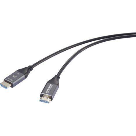 Câble de raccordement SpeaKa Professional HDMI / fibre optique Fiche mâle HDMI-A, Fiche mâle HDMI-A 60 m noir SP-12842680 8K UHD, AOC (câble optiq A978473