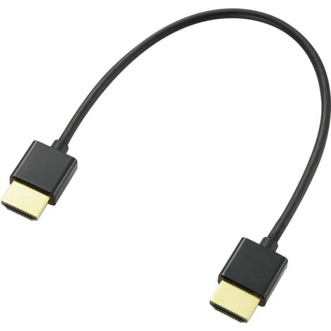 Câble de raccordement SpeaKa Professional HDMI Fiche mâle HDMI-A, Fiche mâle HDMI-A 0.20 m noir SP-9076308 4K UHD, canal de retour audio, contacts A807442