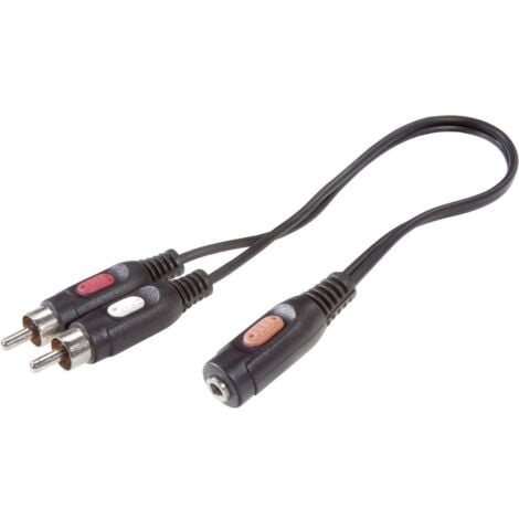 Câble de raccordement SpeaKa Professional SP-7870256 Cinch-RCA / Jack audio [2x Cinch-RCA mâle - 1x Jack femelle 3.5 mm