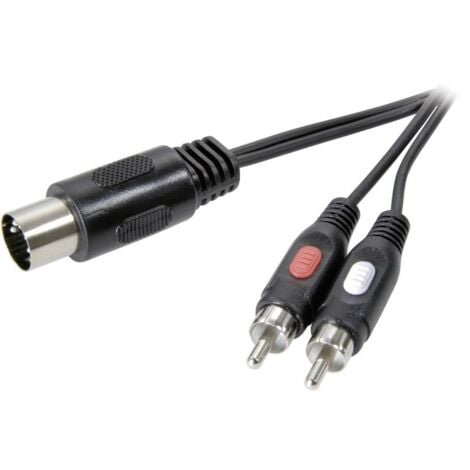 Câble de raccordement SpeaKa Professional SP-7870640 connexion DIN / Cinch-RCA audio [1x diode mâle 5 pôles (DIN) - 2x