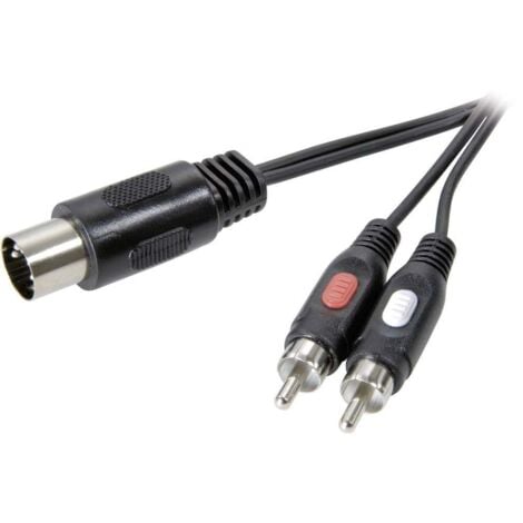 Câble de raccordement SpeaKa Professional SP-7870640 connexion DIN / Cinch-RCA audio [1x diode mâle 5 pôles (DIN) - 2x