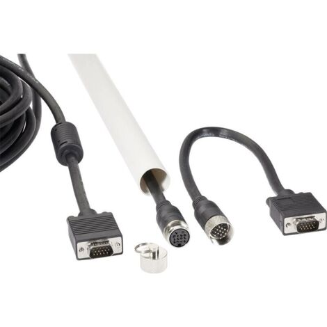 Câble de raccordement Trywise VGA Fiche mâle VGA 15 pôles, Fiche mâle VGA 15 pôles 10.00 m noir RF-4537804 pour montage en tube creux, avec noy A860752