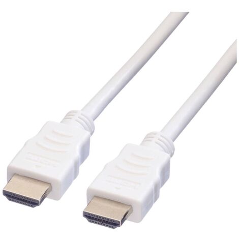 Câble de raccordement Value HDMI Fiche mâle HDMI-A 10.00 m blanc 11.99.5710 blindé Câble HDMI S309722