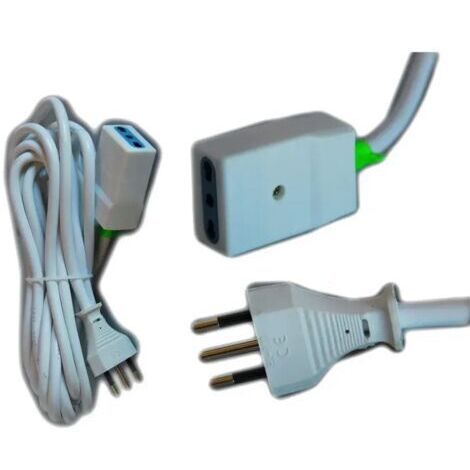 Câble De Rallonge électrique 3 5 10 Mètres 220v Bifilaire Prise Italienne -3 M -