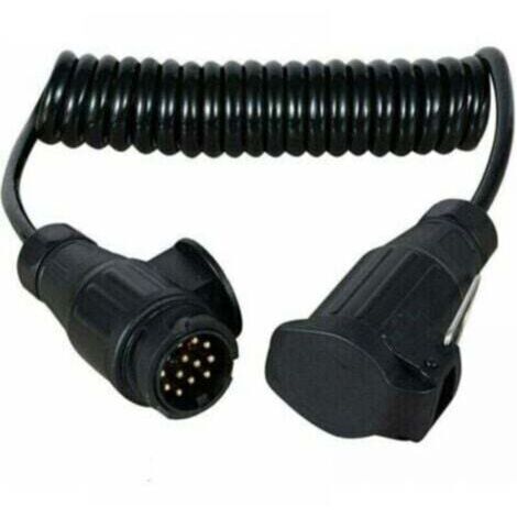 Câble de rallonge spiralé pour remorques 13-13 broches 2M robuste, résistant PA.PU