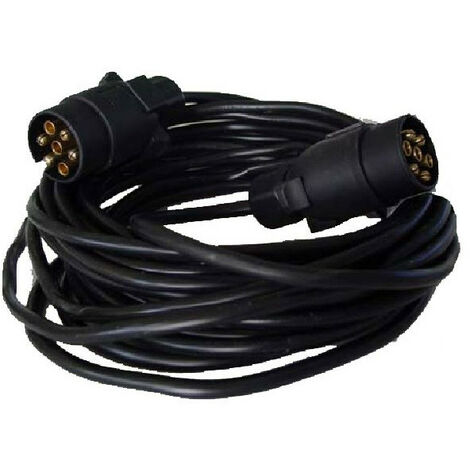 Cable de ralonge pour remorque 2 fiches 7 pôles - 8m