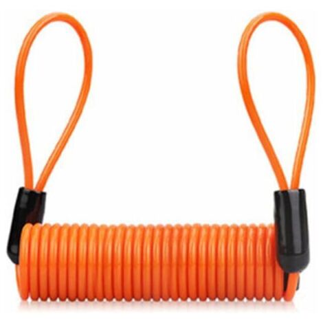 Câble de Rappel de Verrouillage 130CM moto vélo sécurité frein à disque serrure antivol sécurité ressort rappel vélo ressort (Orange)
