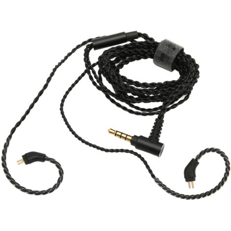 Câble de rechange pour écouteurs 0.78mm à 2 broches avec microphone et embout coudé 3.5mm