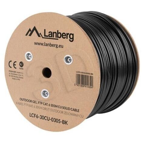 Cable de Red Rígido FTP Categoría 6 Lanberg LCF6-30CU-0305-BK 305 m Negro