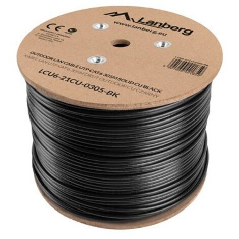 Cable de Red Rígido UTP Categoría 6 Lanberg LCU6-21CU-0305-BK 305 m Negro