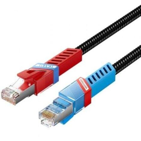 Cable de Red RJ45 SFTP Vention IKJBF Cat.8/ Gaming/ 1m/ Negro