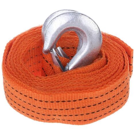 Câble de remorquage robuste de 4 m et 3 tonnes pour voiture, fourgonnette et autres véhicules. Crochets de sangle pour dépannage routier. Neuf.