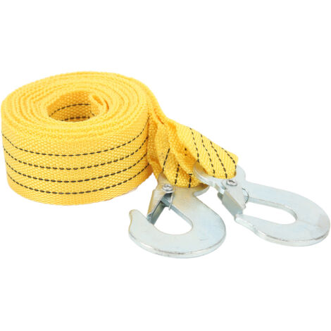 Câble de Remorquage Véhicule 4M 3T avec Crochets Acier Polypropylène Haute Résistance pour Urgence Voiture