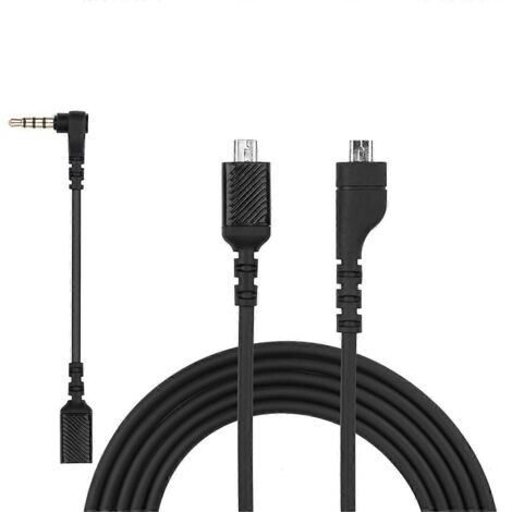 Câble de remplacement pour casques Arctis 3, 5, 7, Pro+ et sans fil (noir)