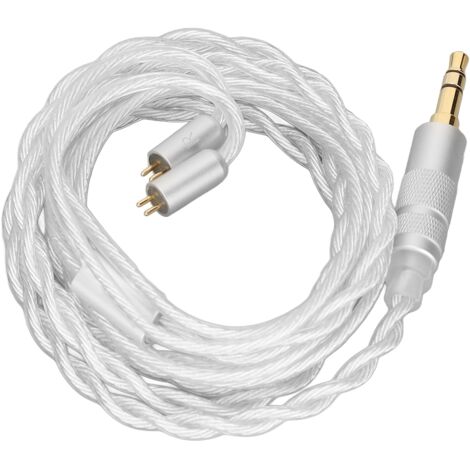 Câble de remplacement professionnel pour casque audio, compatible avec les modèles AS10, ZS10, ED16, ES4, ZST et TRN, fil de cuivre plaqué argent.