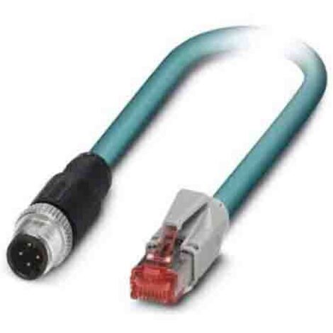 Câble de réseau M12 / RJ45 CAT 5e Phoenix Contact - [1x M12 mâle - 1x RJ45 mâle] - 0.50 m - bleu - 1403497 D45251