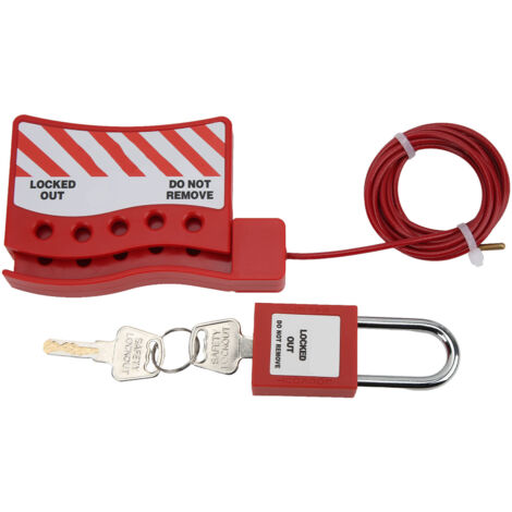 Câble de Sécurité Ajustable 38mm avec Cadenas pour Armoire Électrique et Valve