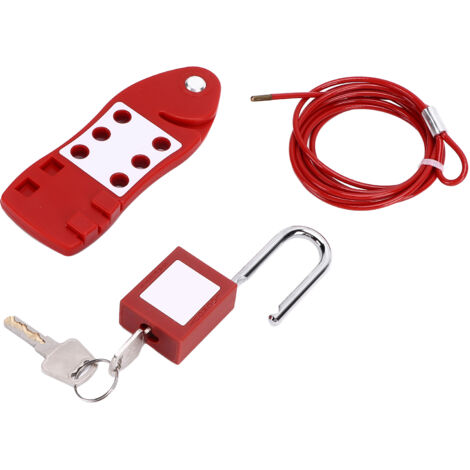 Câble de sécurité en acier inoxydable 2m avec cadenas 38mm pour applications électriques et chimiques