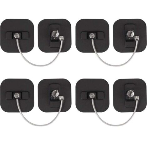 Cable de seguridad para niños en acero inoxidable 304 negro, cerraduras de seguridad para ventanas y puertas de gabinetes.