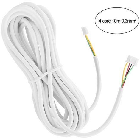 Câble de sonnette d'interphone, câble stable et fiable à 4 cœurs de 0,3 mm² de 10 m pour accessoires de système de visiophone