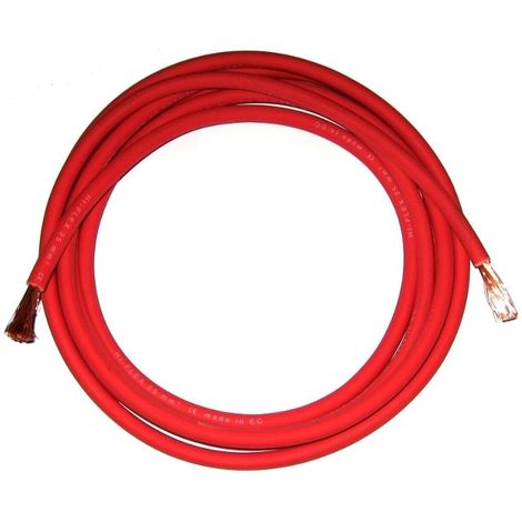 Câble de soudage à l'arc souple 25 mm² rouge – Cuivre 100% – Intensité 210A – Vente au mètre – Diamètre 12 mm – Soudo Metal