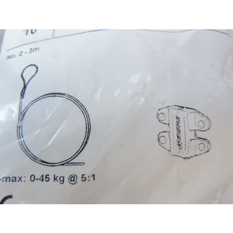 Câble de suspension 3m Trapèze embout boucle (FR) + TPZPL N2 autobloquant charge 0-45kg Gripple
