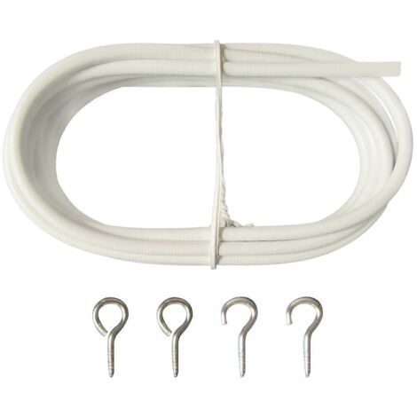 Câble de suspension pour rideaux de 3 m avec 4 crochets, pour tringle à rideaux à monter soi-même.-AquaForge