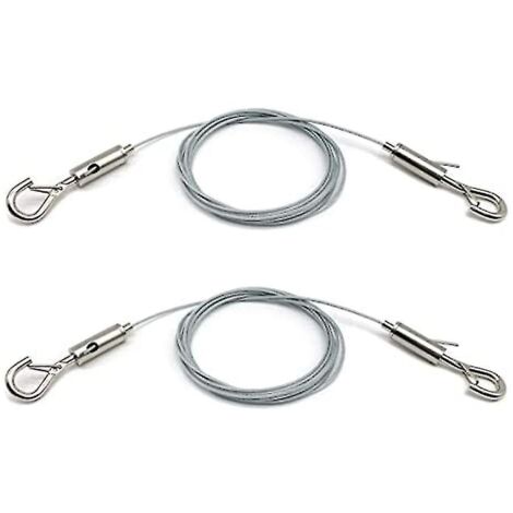 Câble de suspension réglable pour tableaux, supports robustes - Lot de 2, 2 m x 1,5 mm, acier inoxydable-AquaForge