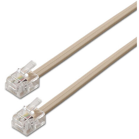 Cable de Teléfono RJ11 6P4C Aisens A143-0317/ 2m/ Beige