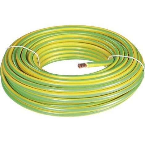 Câble de mise à la terre H07V-K 16 mm² vert-jaune 25 m – Tension nominale 750 V – Isolation PVC – Non blindé – Bkl Electronic - R17509