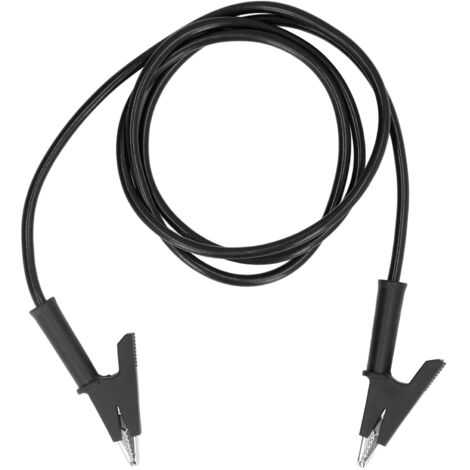 Câble de Test avec Pinces Crocodile Double Extrémité 10mm pour Batterie Véhicule Noir