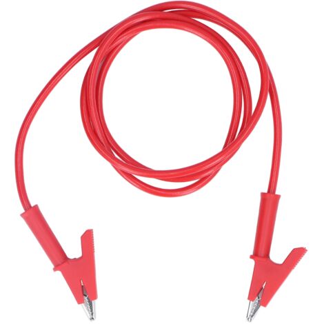 Câble de Test avec Pinces Crocodile Double Extrémité 10mm pour Batterie Véhicule Rouge