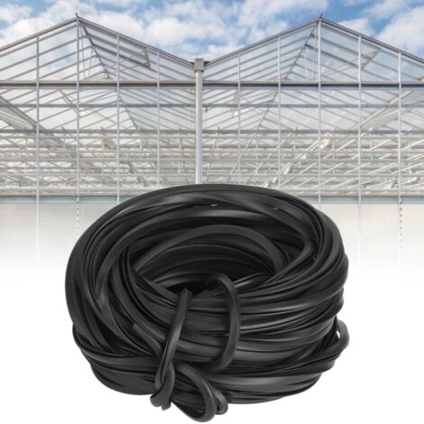 Cable de tira de goma negra para invernaderos, accesorios para invernaderos, suministros para sellado de vidrio (18 m)
