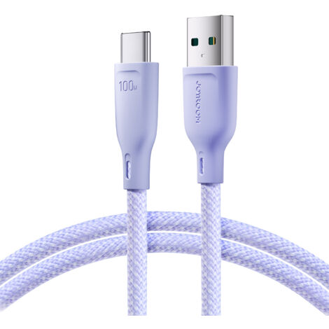 Cable de transferencia rápida USB-A - USB-C de 100 W, serie multicolor, 1 m, morado