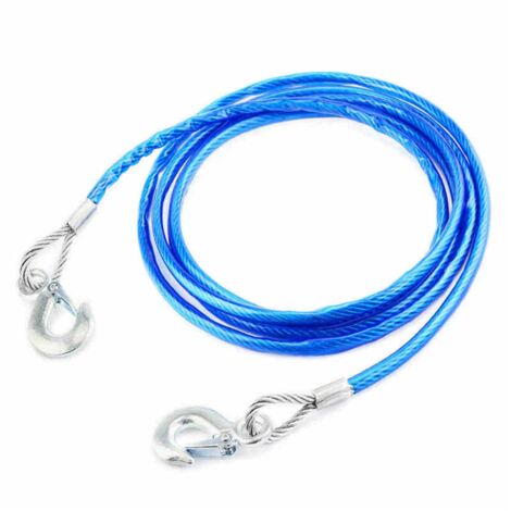 Câble de treuil en acier caoutchouté renforcé, résistant à l'usure pour SUV, camion, ATV, UTV - 4m/13.1ft - Capacité 5 tonnes
