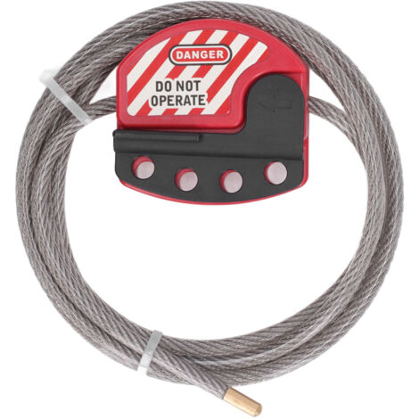 Câble de verrouillage ajustable pour procédures de sécurité, acier inoxydable avec 4 trous de clé pour maintenance industrielle
