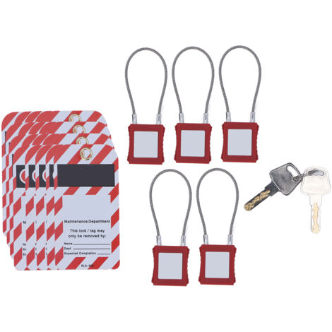 Câble de verrouillage en acier inoxydable, résistant aux chocs, anti-perte, cadenas électrique avec clé pour étiquettes 5X et 20
