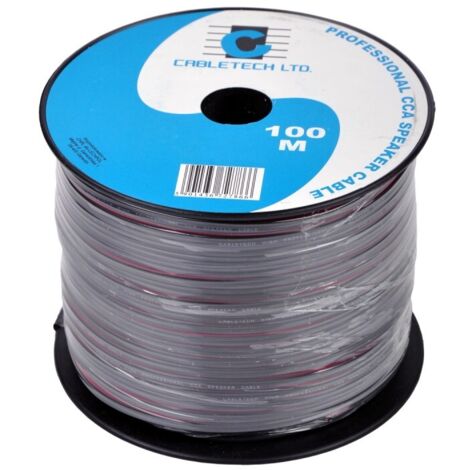 Câble d'enceinte CCA Cabletech 2 x 0,16 mm² 100 m noir rouge