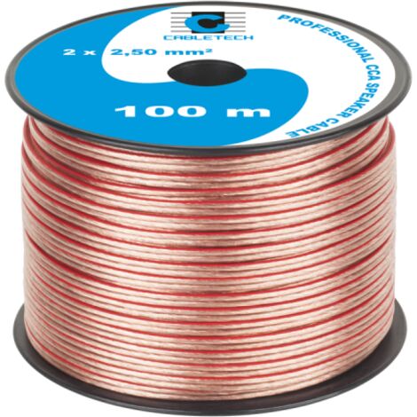 Câble d'enceinte rigide 100 m 2 x 2,5 CCA Cabletech
