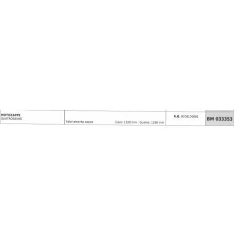 Câble d'entraînement de la bêche PUBERT motor hoe QUATROS65HD câble 1320 mm gaine 1186 mm