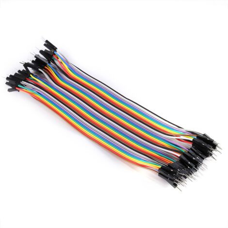 Câble détachable mâle à mâle 40 broches souple - 20 cm, multicolore