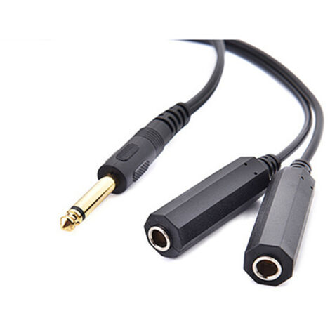 Câble d'extension adaptateur audio mono double canal 6,35 mm mâle/femelle, répartiteur de microphone, guitare