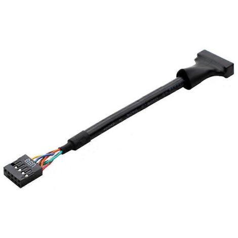 Câble d'extension adaptateur USB 2.0 9 broches vers carte mère USB 3.0 20 broches - 9 broches femelles, 20 broches mâles