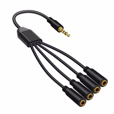 Câble d'extension audio 3,5 mm 1 vers 4, rallonge pour casque et périphériques AV