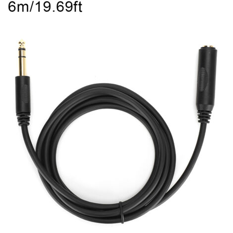 Câble d'extension audio 6M mâle vers femelle 6.35mm avec conducteur cuivre pur et blindage, pour carte son/guitare électrique